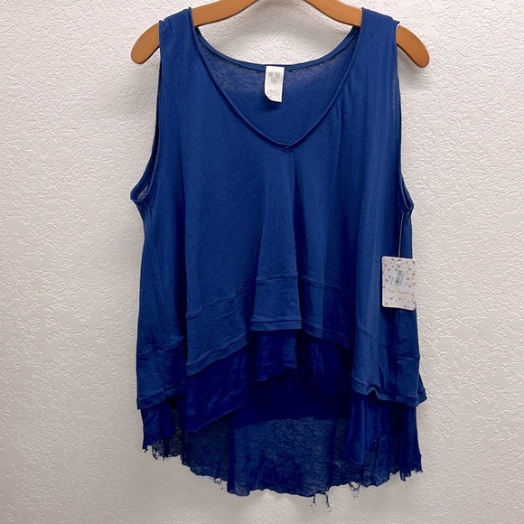 Free People We the Free “Peachy Tee” Tiered High Low Tank Top XS - Picture 2 of 6
